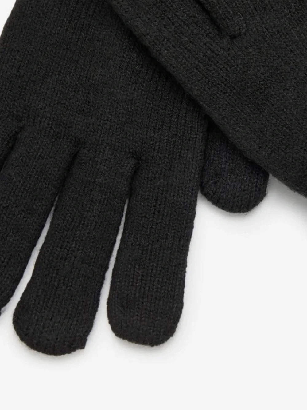 Fireside Black Knitted Cuff Gloves